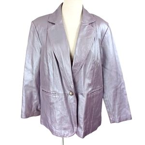 WORTHINGTON METALLIC LEATHER BLAZER SIZE 3X
